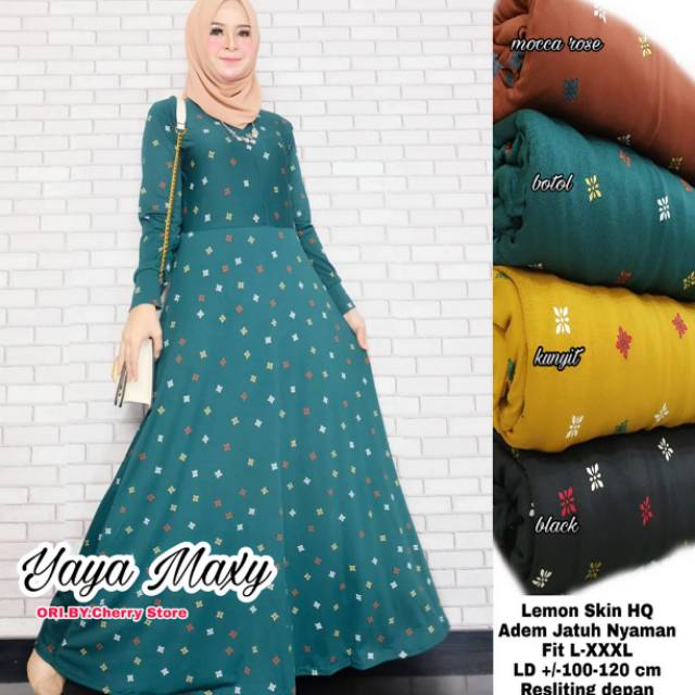 Baju Terusan Wanita Muslim Longdress Yaya Maxy