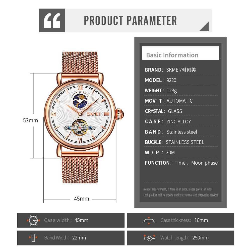 Jam Tangan Pria SKMEI Original Automatic Mechanical 9220CS-3