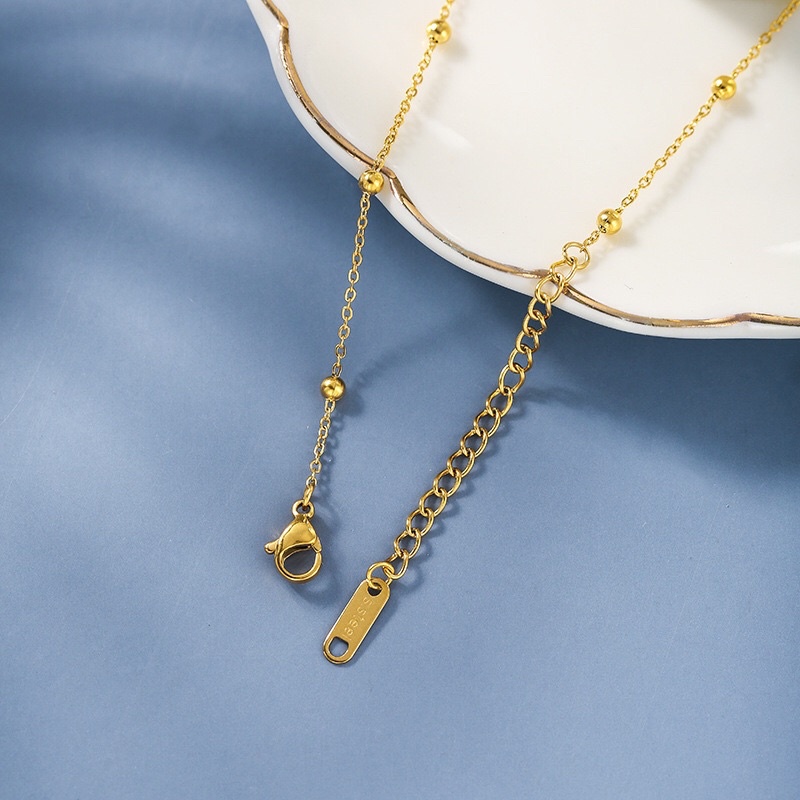 Gelang Kaki Titanium Love Biji Lada Premium Vintage Korea Fashion