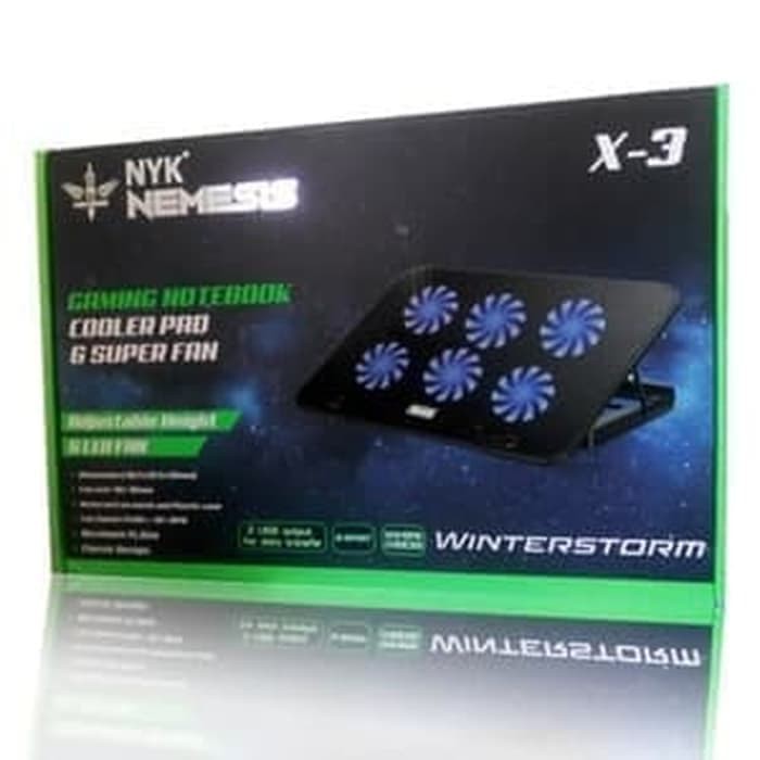 COOLING PAD GAMING NYK WINTERSTROM X-3 6Fan Kipas Pendingin laptop