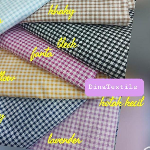 ❂ KAIN COTTON JAPAN MOTIF KOTAK KECIL  BAHAN KATUN JEPANG MOTIF KOTAK KECIL ☁