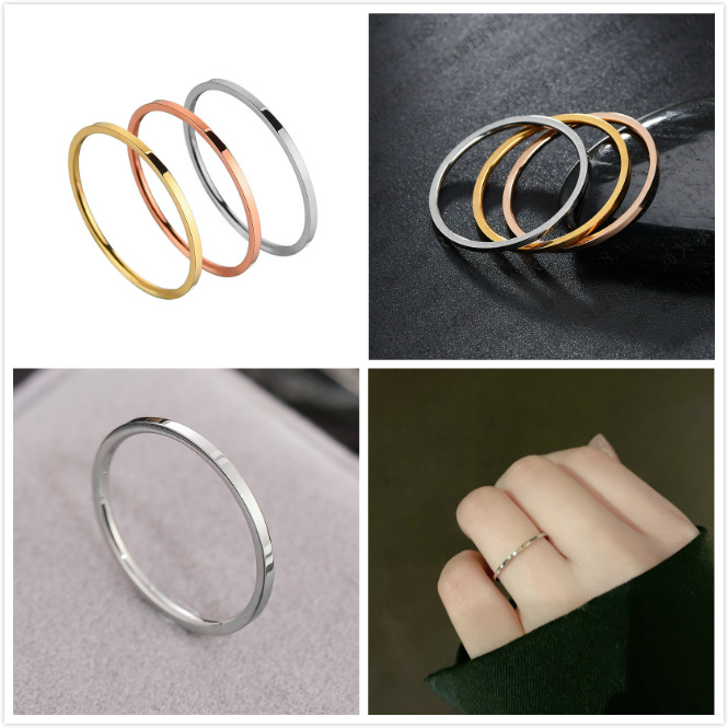 【COD Tangding】Size 3-10 Glossy Simple Ring Korea Fashion Accessories