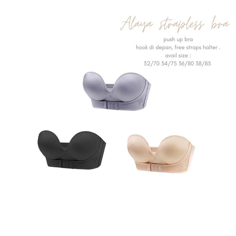 COD ALAYA BRA STRAPLESS (push up bra,seamless bra,free tali halter,bra kemben,bra pushup)