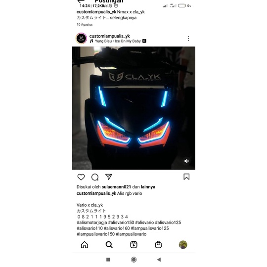 vario 160 lampu alis atas bawah dan devil eye