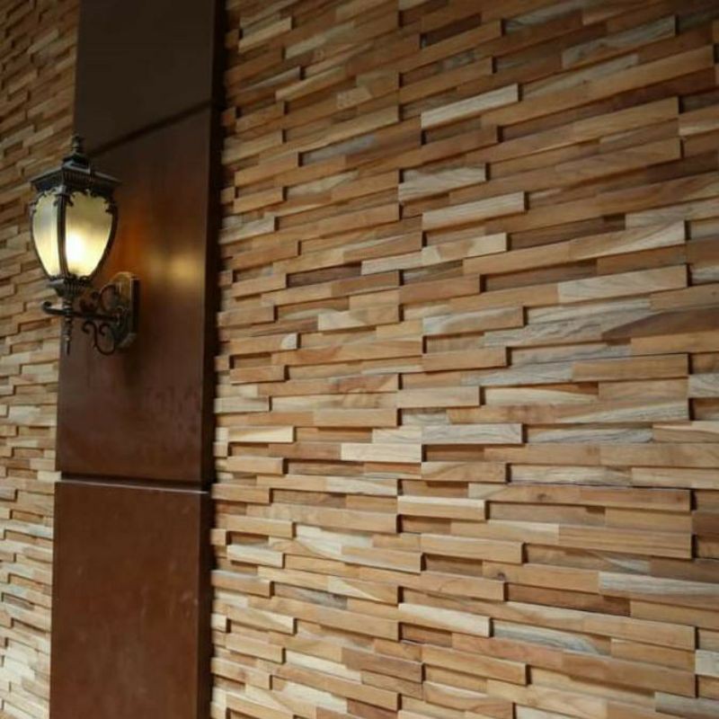 PANEL DINDING wall panel Wood panel wall panel interior dinding 3D kayu jati