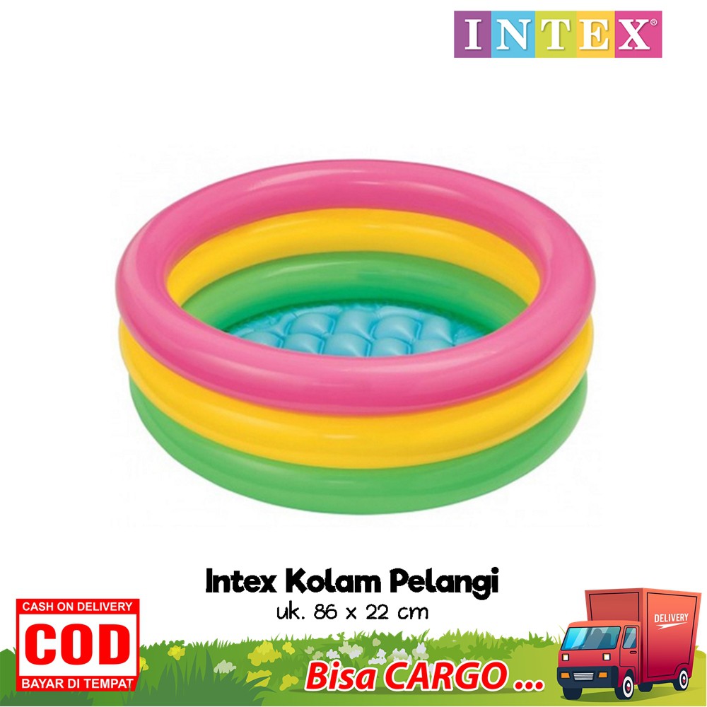 Intex Kolam Renang Pelangi Uk. 86 x 25 cm Kolam Renang Anak Bayi