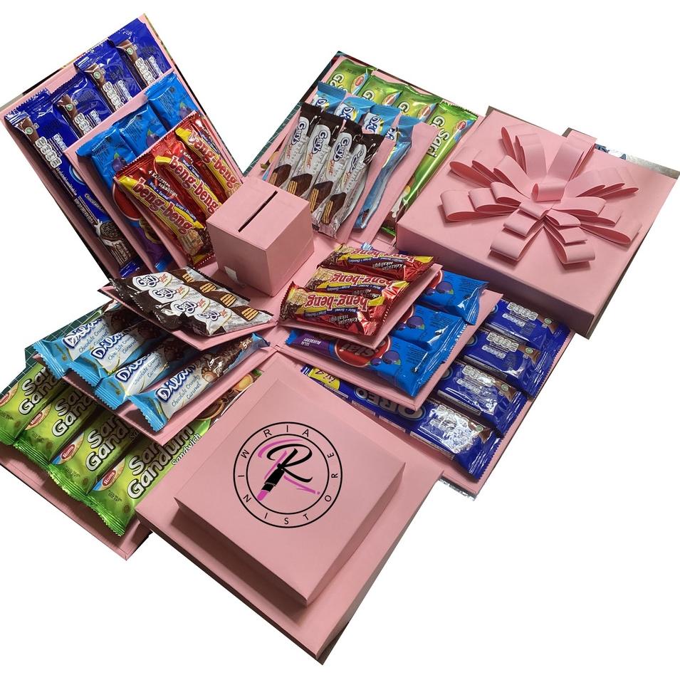 

✔ Explosion Box Snack Box Kado Unik Hampers Box Snack Box Kotak Uang 22x22cm Berkualitas