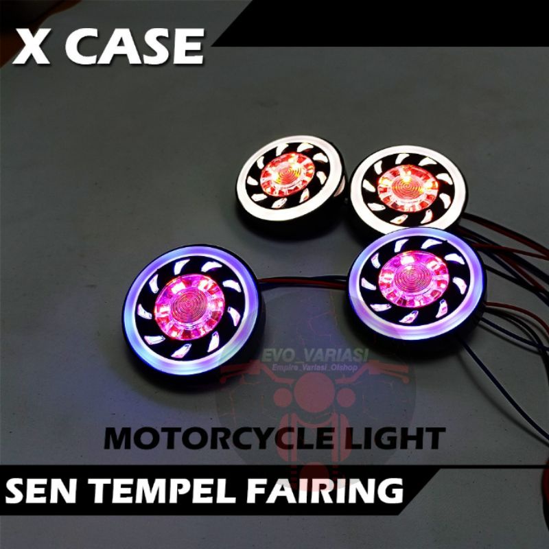lampu sen tempel fairing model projie mata kucing cat eye sein bulat tempel universal variasi motor