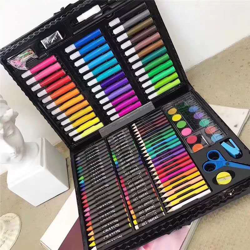 ☀ACCBAYI☀ ACC0087 Crayon Set 150 Pcs Art Set Peralatan Gambar Lukis Isi 150 Pensil Warna Krayon Set