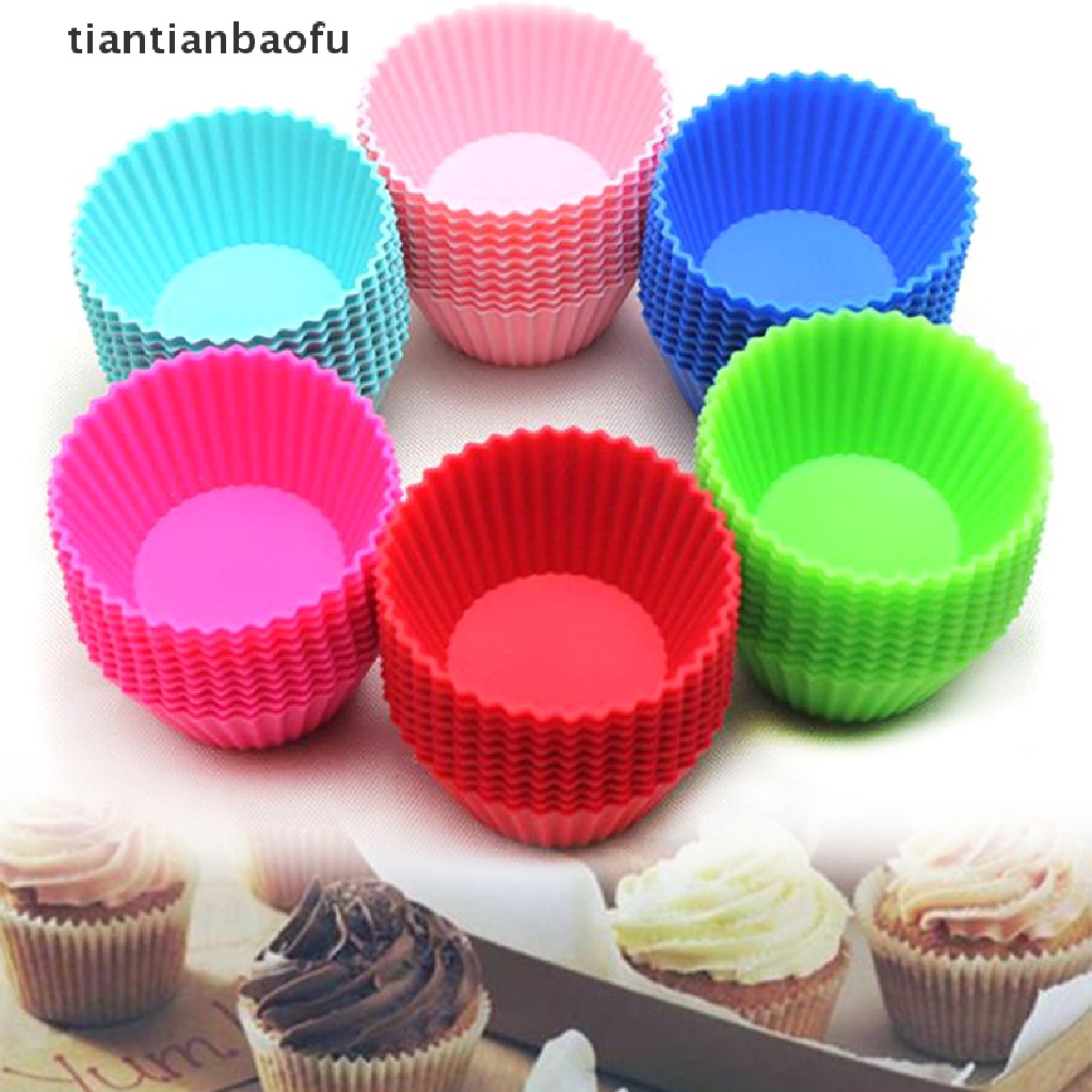 1 Pcs Cetakan Kue Cupcake Bahan Silikon Warna Acak