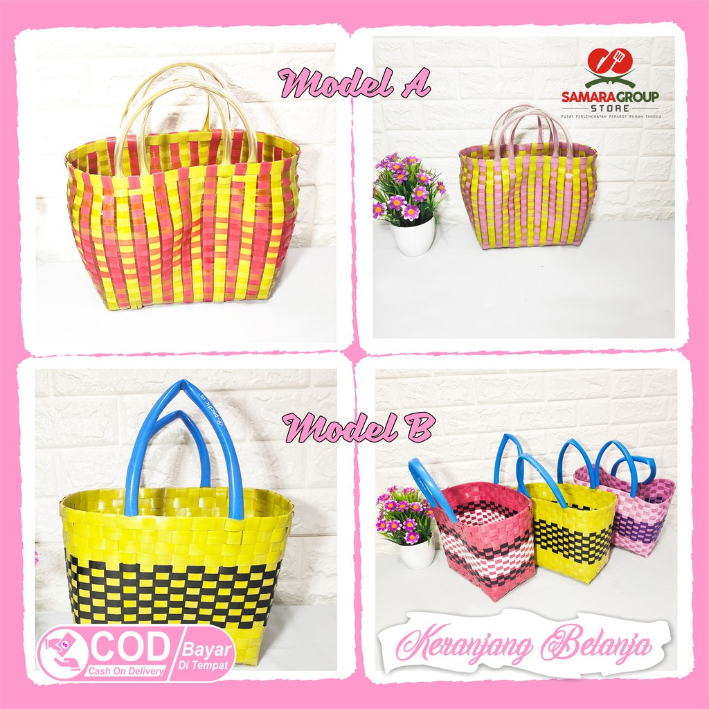 KERANJANG BELANJA - TAS BELANJA PLASTIK ANYAMAN MURAH