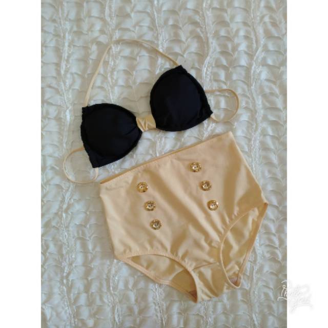 Bikini renang pantai bh tali celana highwaist LX257