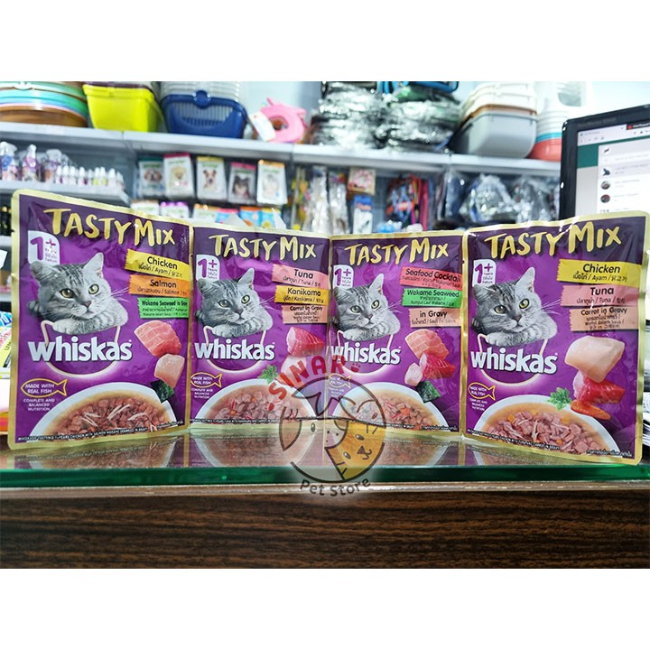 Whiskas TastyMix 70GR - Makanan Basah Kucing / Sachet murah in Gravy