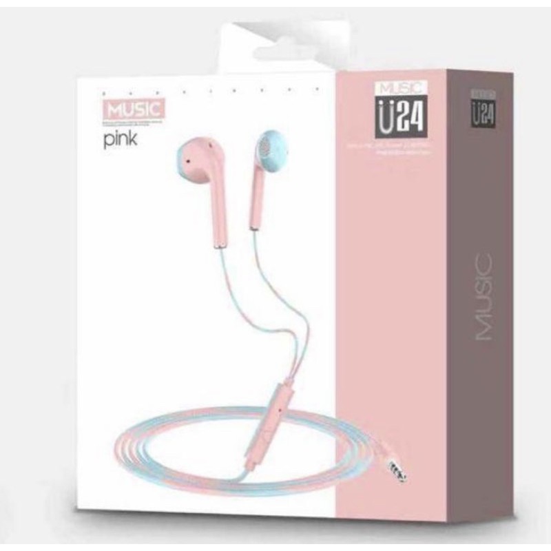 Headset U24 Super Bass Makaron Handsfree Hf Audio Music Samsung Oppo vivo Xiaomi Realme Universal-8
