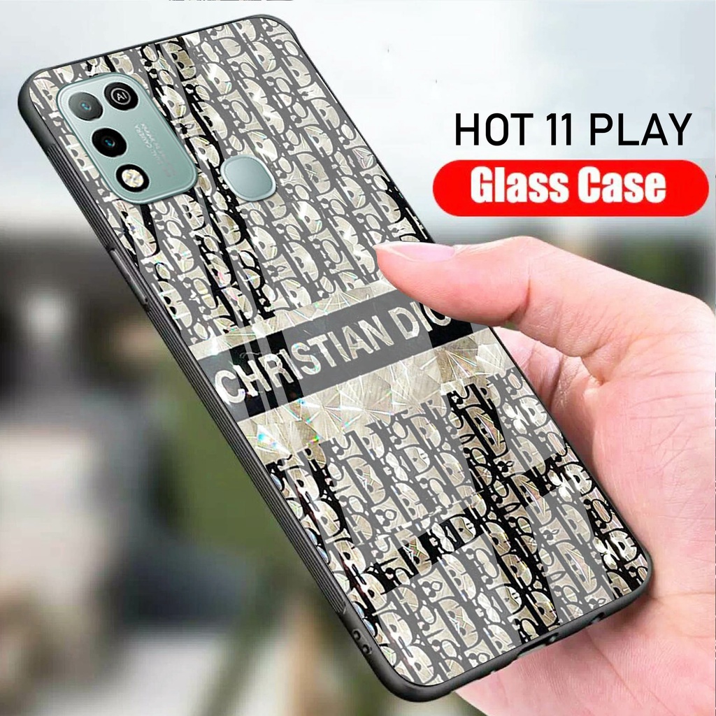 [A08] Softcase Glass Kaca Case Infinix Hot 11 play / Case Hp Infinix Hot 11 play / Casing Handphone 