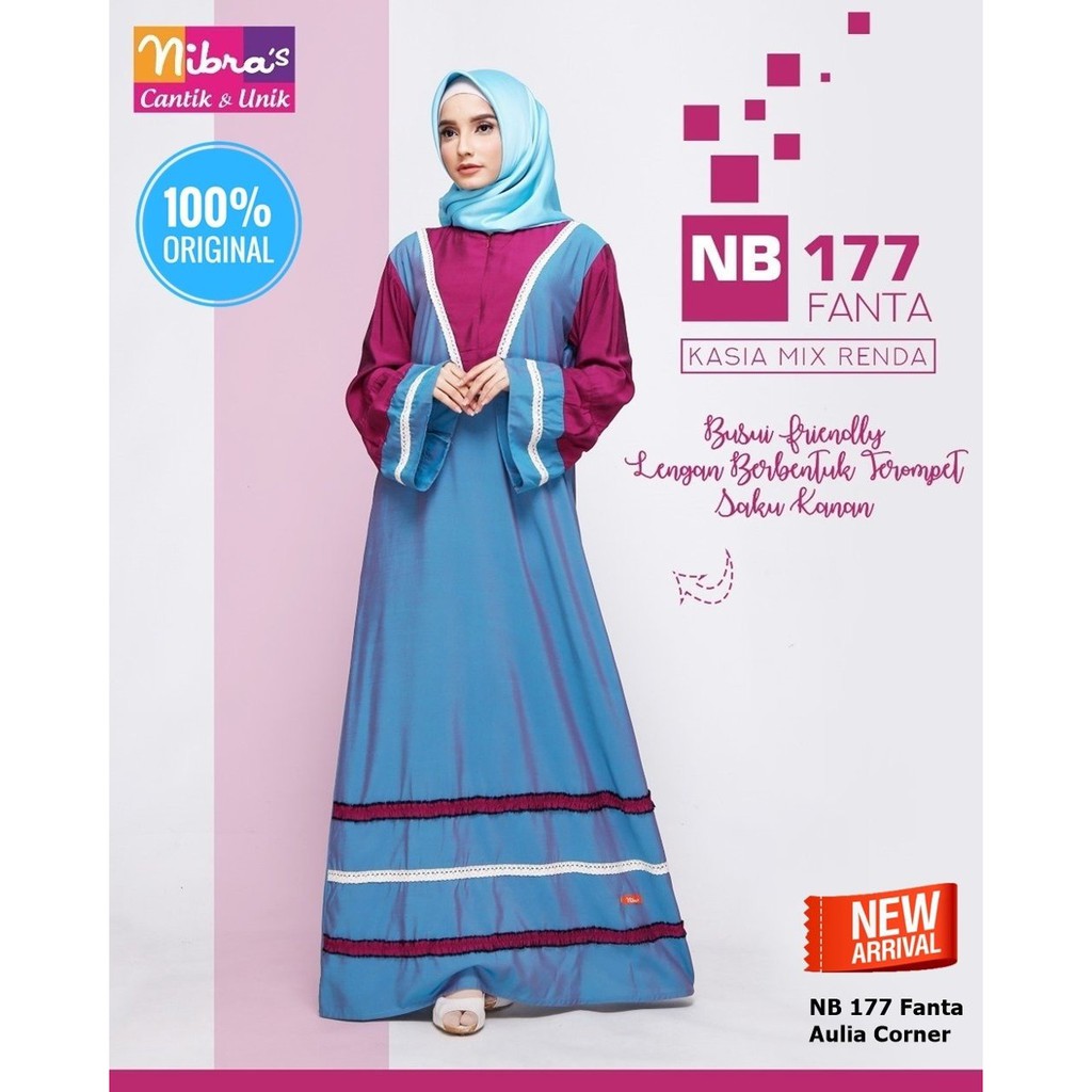MURAH Model Gamis Terbaru Nibras NB 177 Fanta ORIGINAL Model Gamis Modern