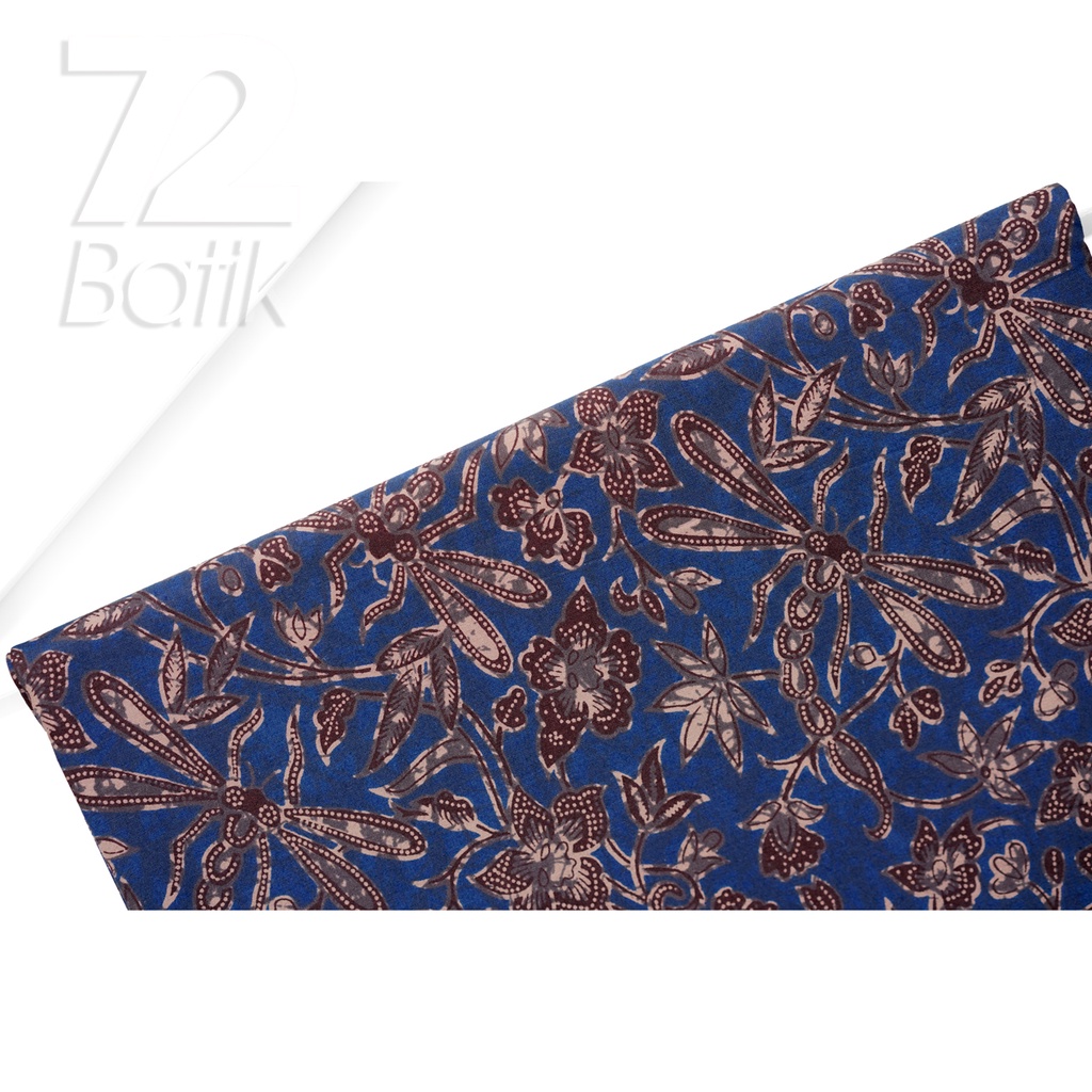 KAIN BATIK PREMIUM Bahan Katun Motif Capung Ceplok Warna Biru 721865 Cap 72 Jarik Jarit Samping Kebat Panjang Batik Katun Modern Premium Bahan Seragam Batik Pernikahan Kantor Keluarga Murah Kamen Jadi Batik Bali Lembaran