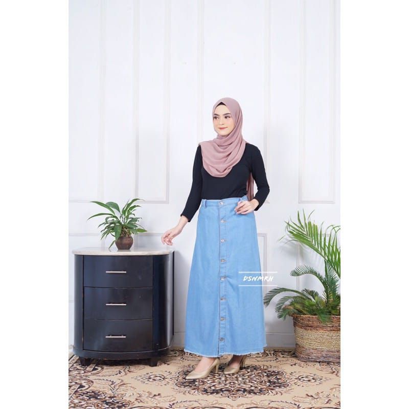 ROK RAWIS WANITA ROK JEANS DENIM CEWEK ROK KANCING ROK BUTTON SKIRT ROK JINS WANITA MURAH