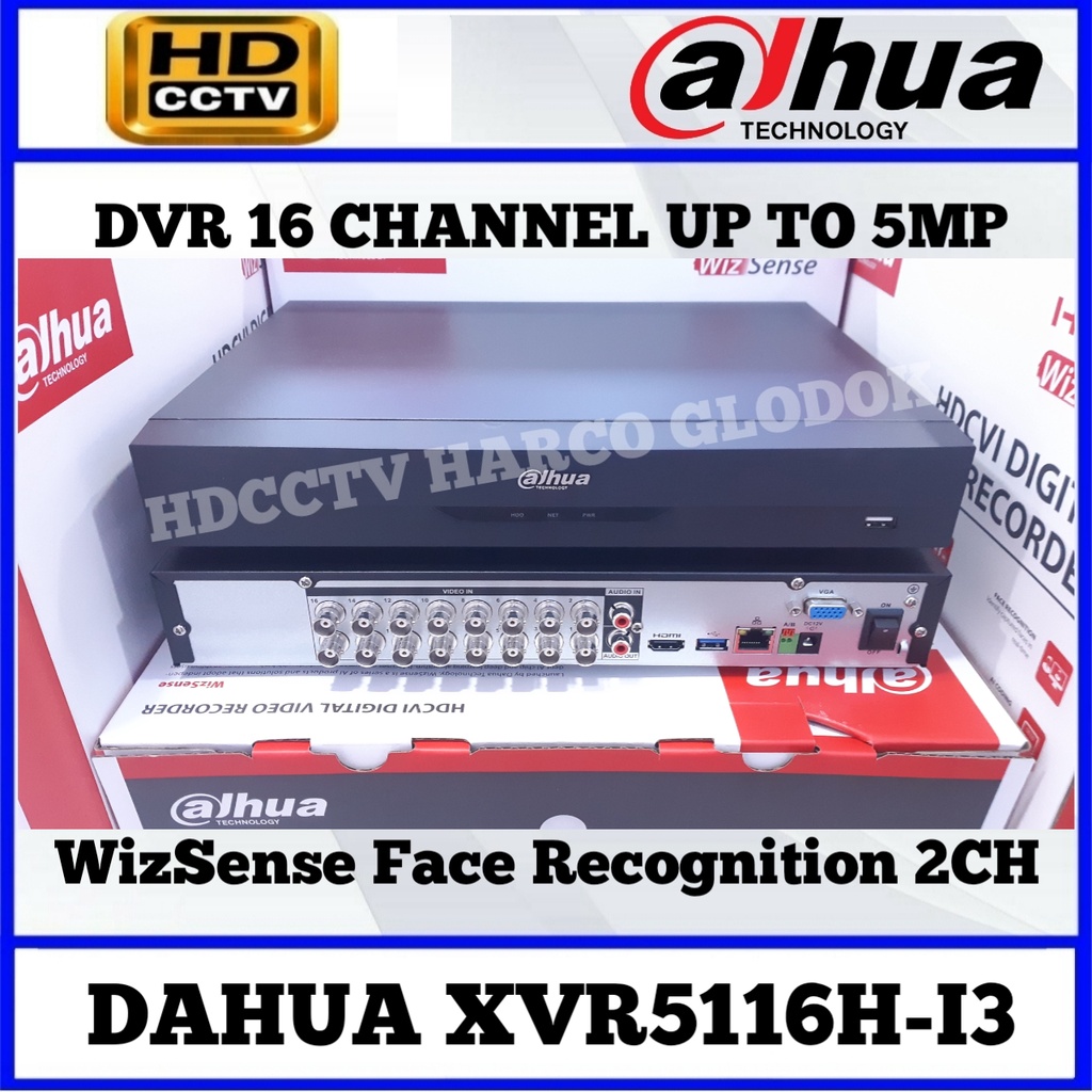 DVR DAHUA 16 CHANNEL XVR5116H-I3 UP TO 5MP FACE RECOGNITION