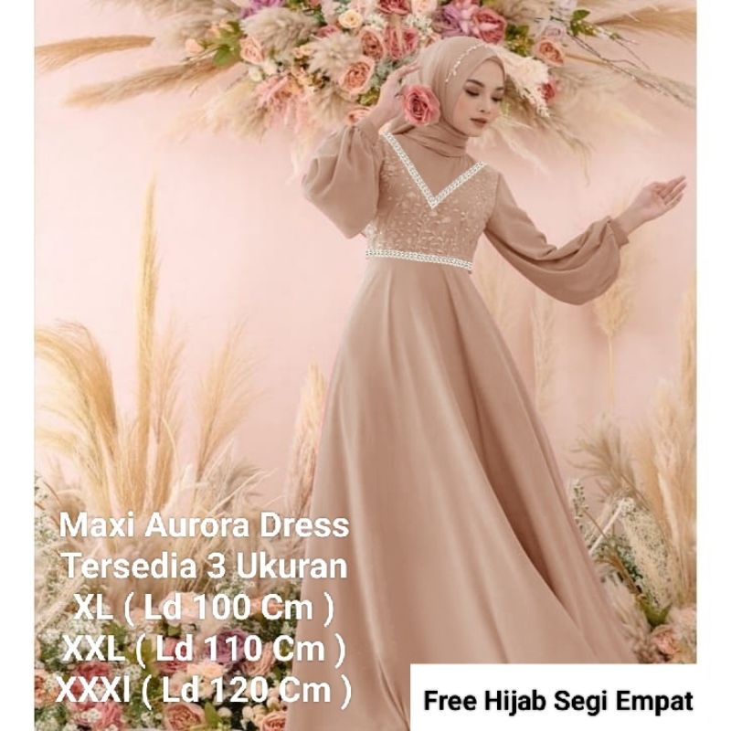 Gamis Perempuan Dewasa Terbaru Maxi Aurora Matt Moscrepe Ukuran Jumbo Model Kekinian Good qualty premium