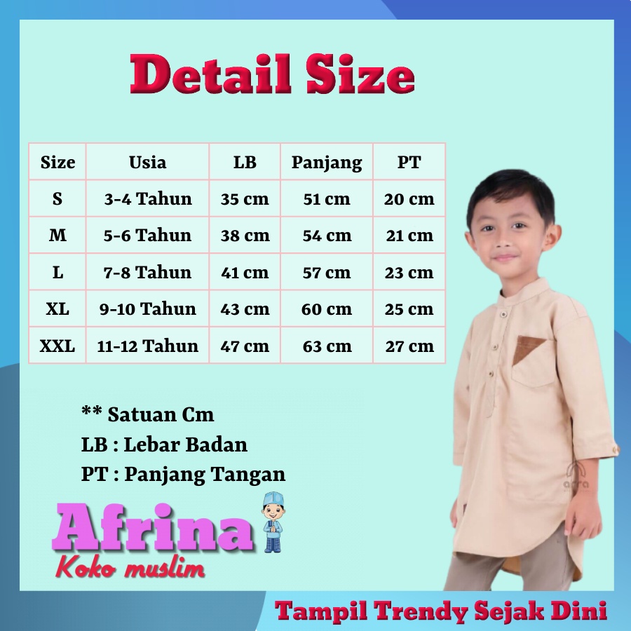 Baju koko kurta pakistan anak laki laki lengan 3/4 umur 3-12 tahun ARRA Baju Koko Anak Laki 4 Tahun 5 Tahun 7 Tahun 8 Tahun 10 Tahun 12 Tahun