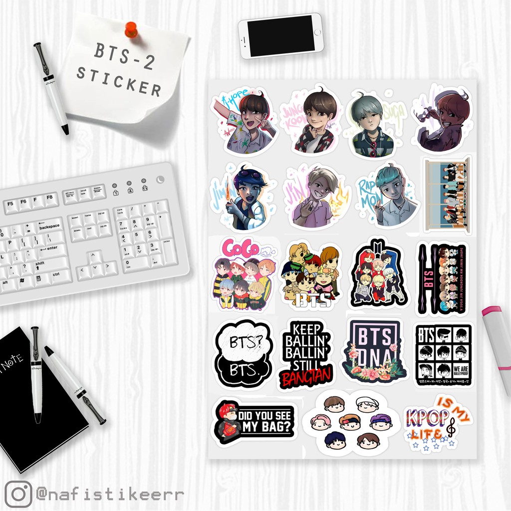 STICKER LAPTOP HANDPHON HP CASE BTS CHIBI