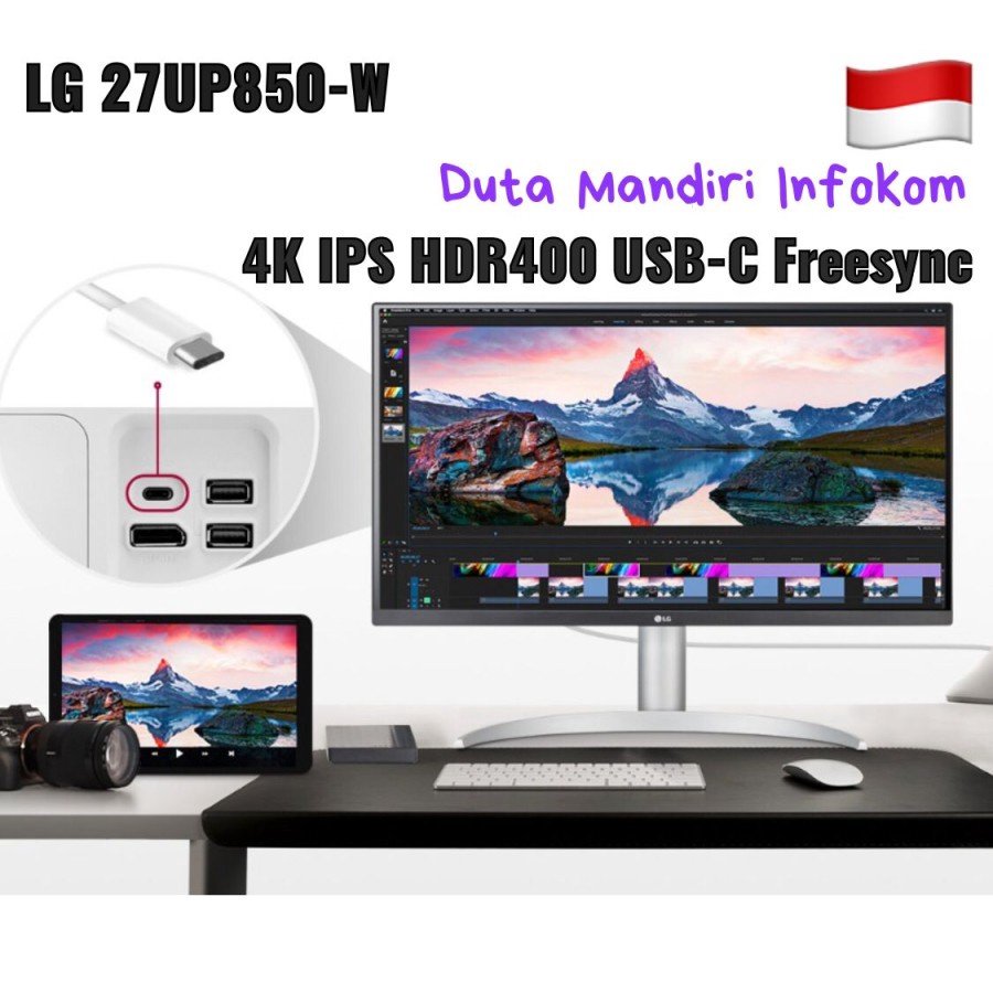 Jual Monitor LED LG 27UP850-B IPS 4K UHD USB-C FreeSync Speaker ...