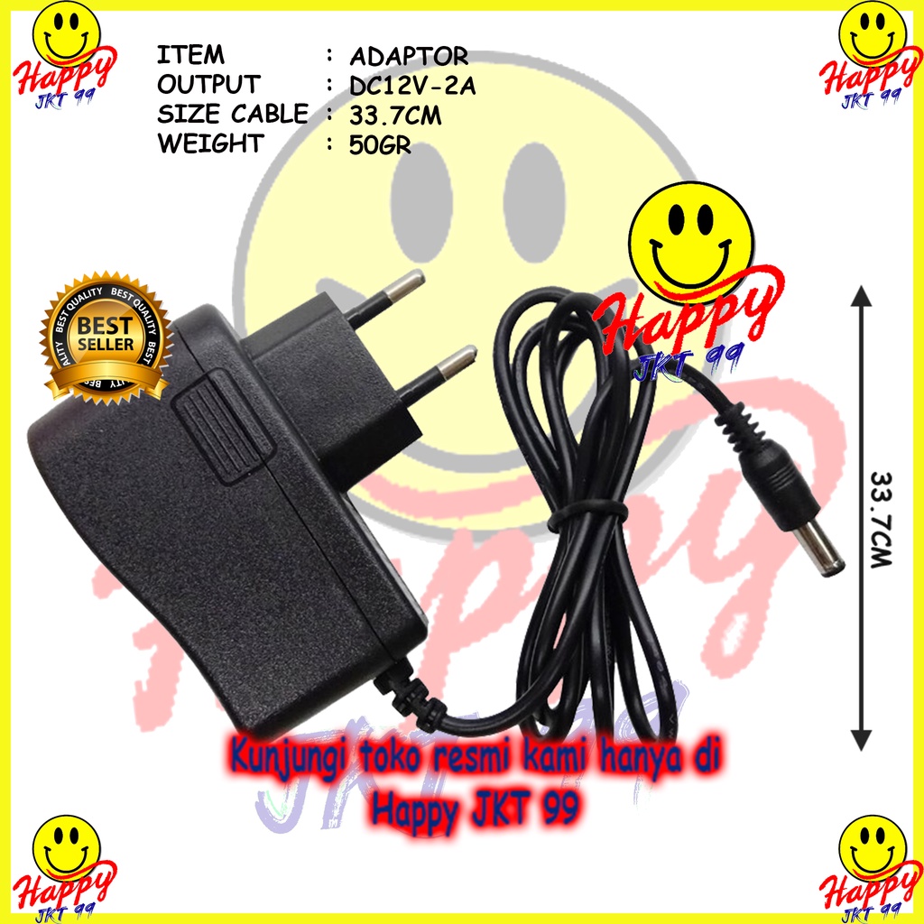 [ HAPPY JKT 99 ] ADAPTOR 12V 12 V 2A 2 A ORIGINAL