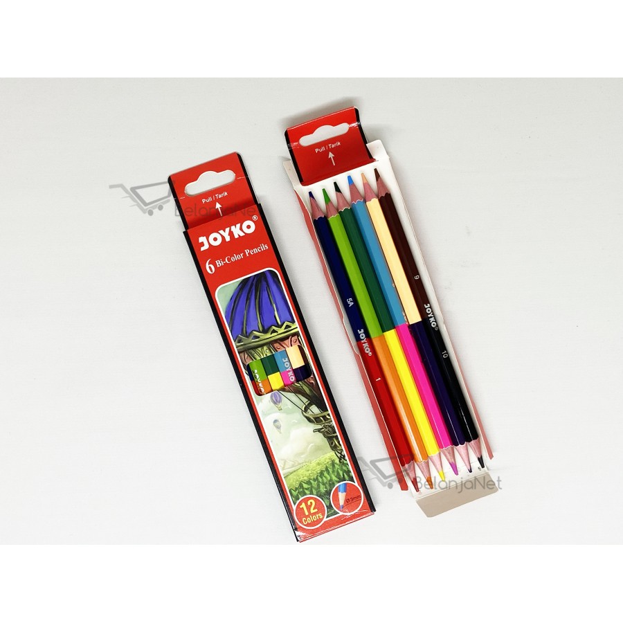 Pensil Warna Bi-Color Joyko CP-Bi100 1 SET 12 Warna