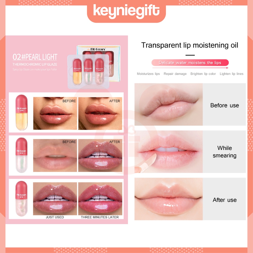 Fit Colors Capsule Lip Gloss Lip Gel Mini Pelembab Kapsul Bibir Anti Kering Fitcolors FC002