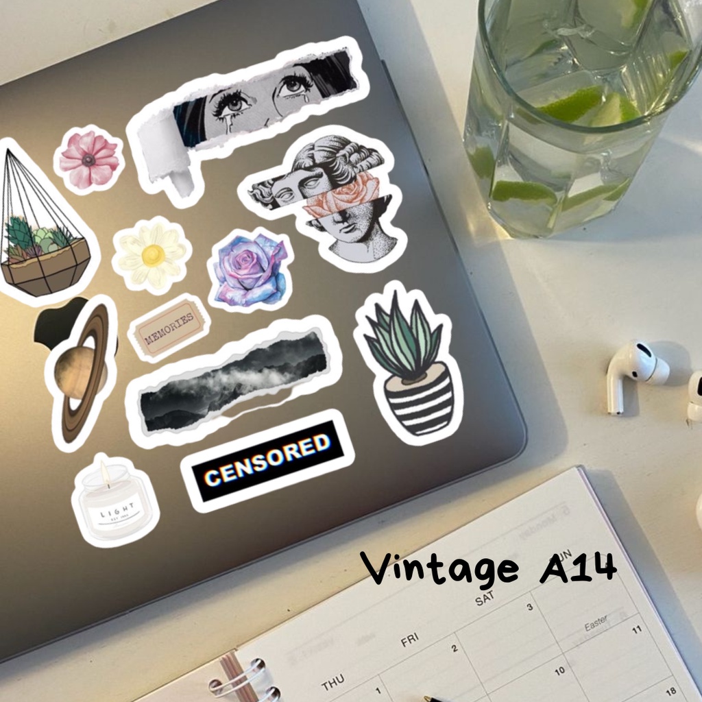 

Sticker Aesthetic VINTAGE untuk laptop Case hp buku notebook dll tumblr estetik | sticker binder | sticker journal murah