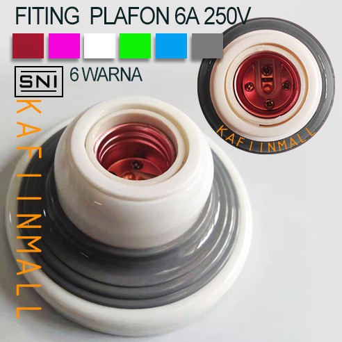 6A Fitting plafon warna warni fiting plafon bulat /persegi rumah Fitting lampu