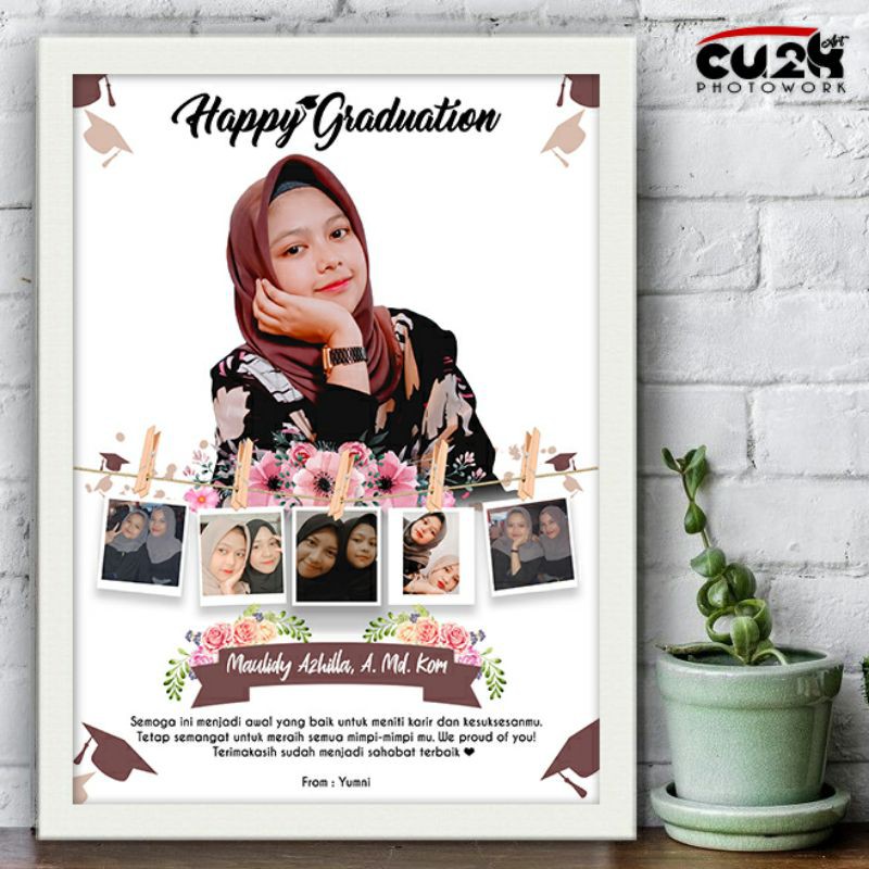 Kado Ulang Tahun Murah Unik / Hadiah Pernikahan / Anniversary / Kado Wisuda - Cetak & Bingkai Ukuran
