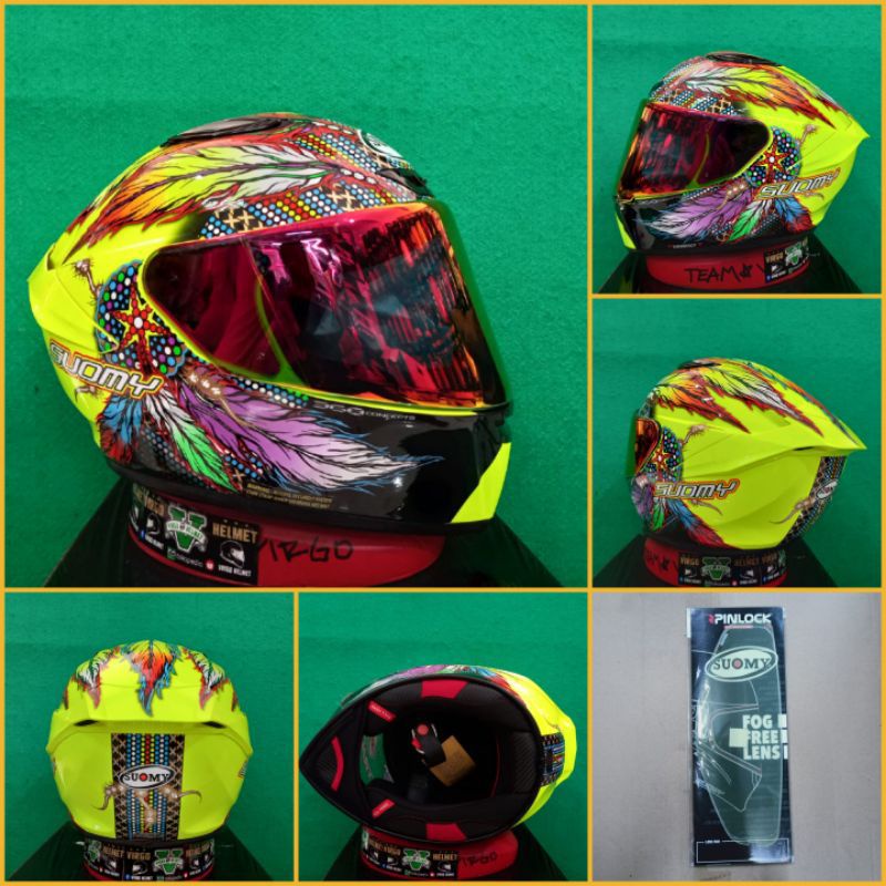 SUOMY TRACK 1 CHEFTAIN MULTI YELLOW + VISOR IRIDIUM | INCLUDE ANTIFOG