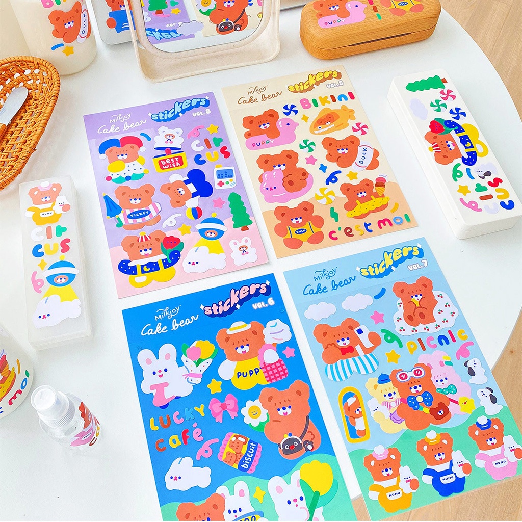 Milkjoy Cake Bear Big Diary Deco Stickers