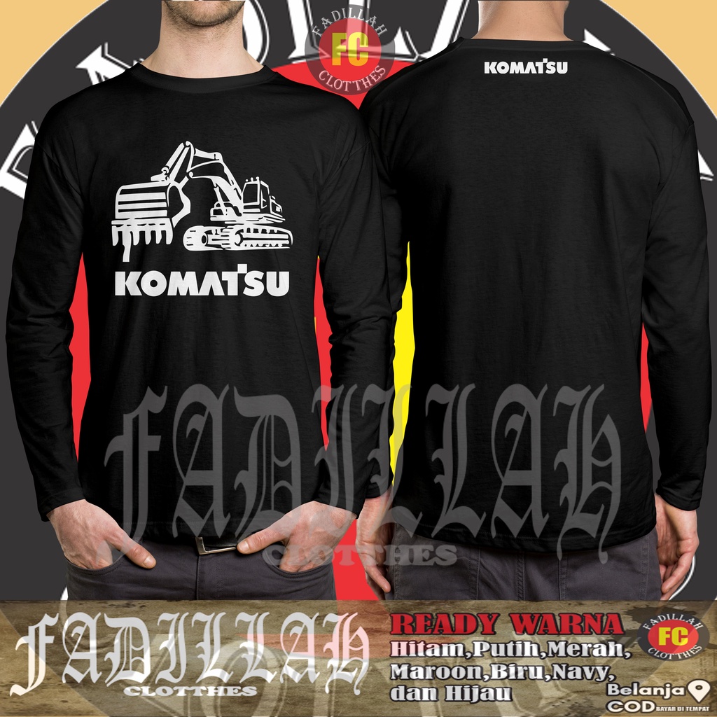 Kaos Excavator Alat Berat Komatsu Lengan panjang Baju Distro