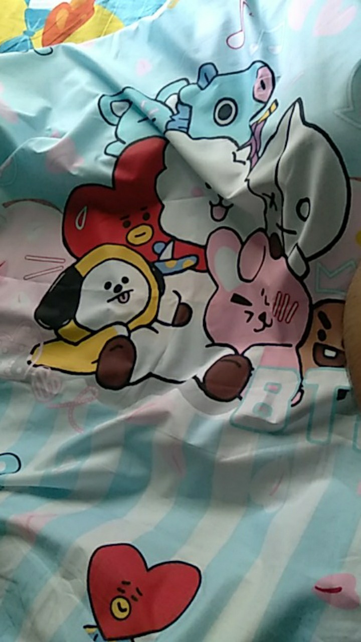 Kain Sprei Meteran Motif Bt21 Springtime Biru