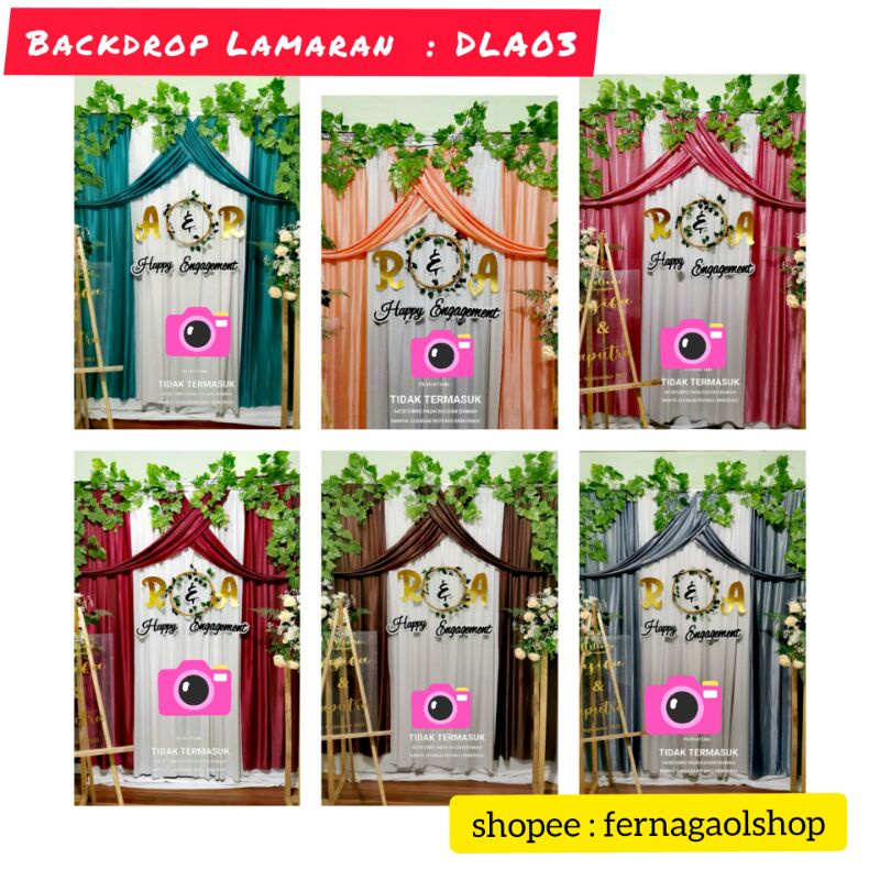 Backdrop Lamaran Kekinian paket Lengkap dekorasi lamaran Super Hemat Termurah DLA03
