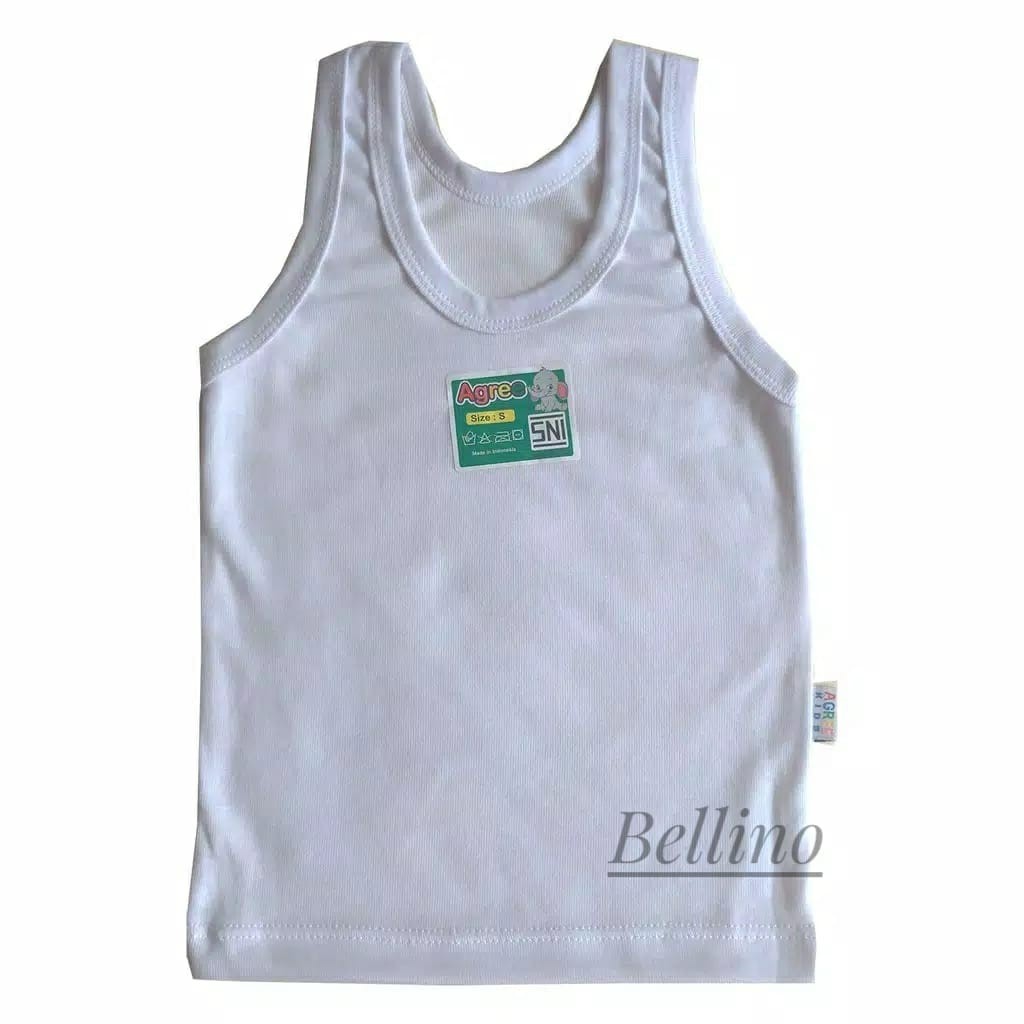Singlet Anak Kecil Balita Agree Unisex Golden Nick Putih Polos Size S M L XL XXL Singlet Balita