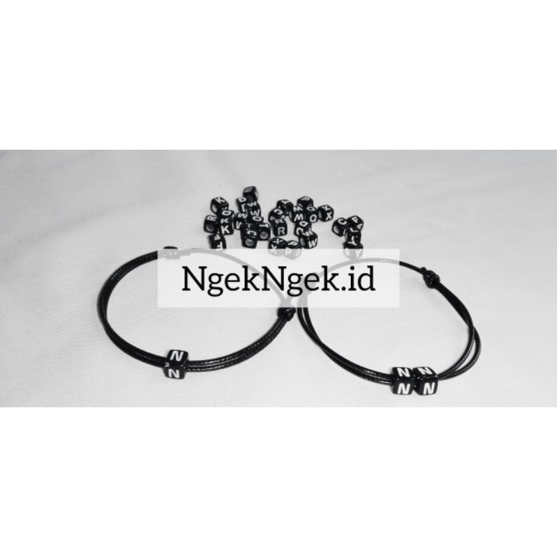(Cod) Gelang couple inisial | Gelang inisial nama | Gelang Tali korea anti air
