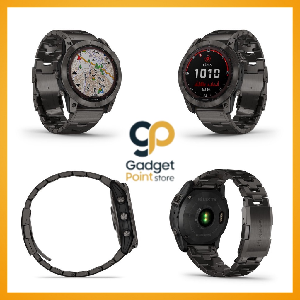 Garmin Fenix 7X Sapphire Solar Carbon Gray DLC Titanium with Metal Band - Original Garansi Resmi TAM 2 Tahun