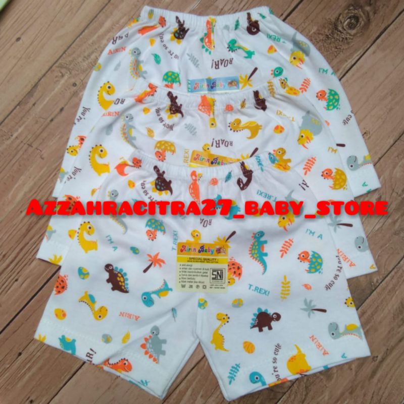 AIRIN 3PC CELANA PENDEK BAYI MODEL SEGI FULL PRINT USIA 0_6BLN BAHAN LEMBUT &amp; SNI