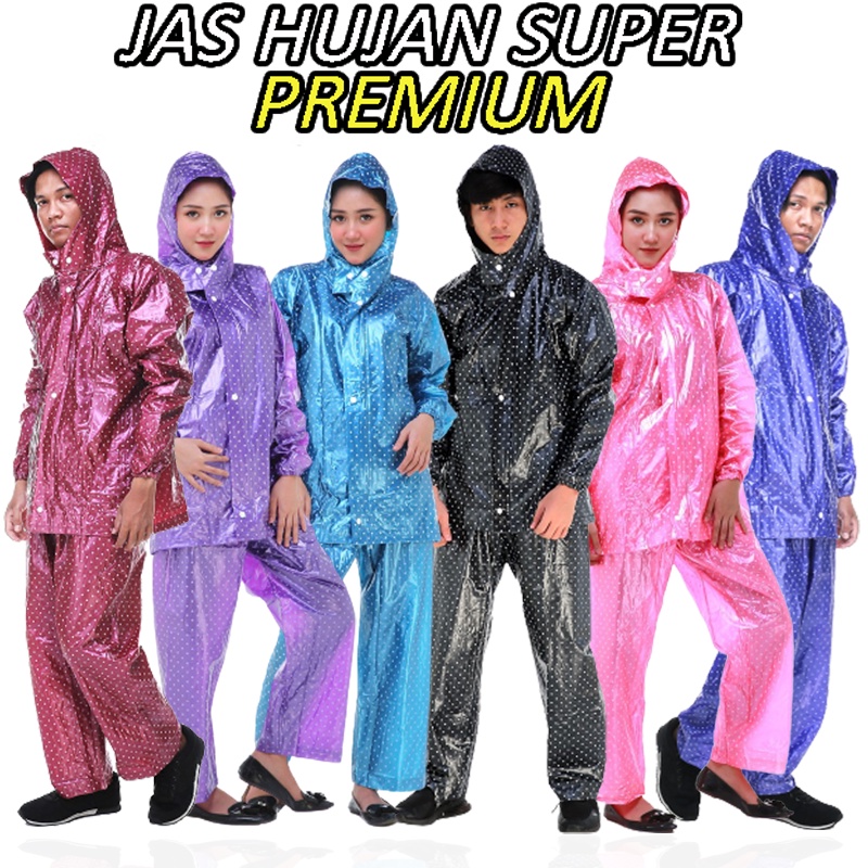 Jas Hujan Setelan Motif Polkadot / Mantel Hujan / Mantel / Raincoat / Jas Hujan Dewasa Baju Celana Polkadot / Jas Hujan Polkadot Dewasa / Jas Hujan Motif / Jas Hujan Jaket Celana