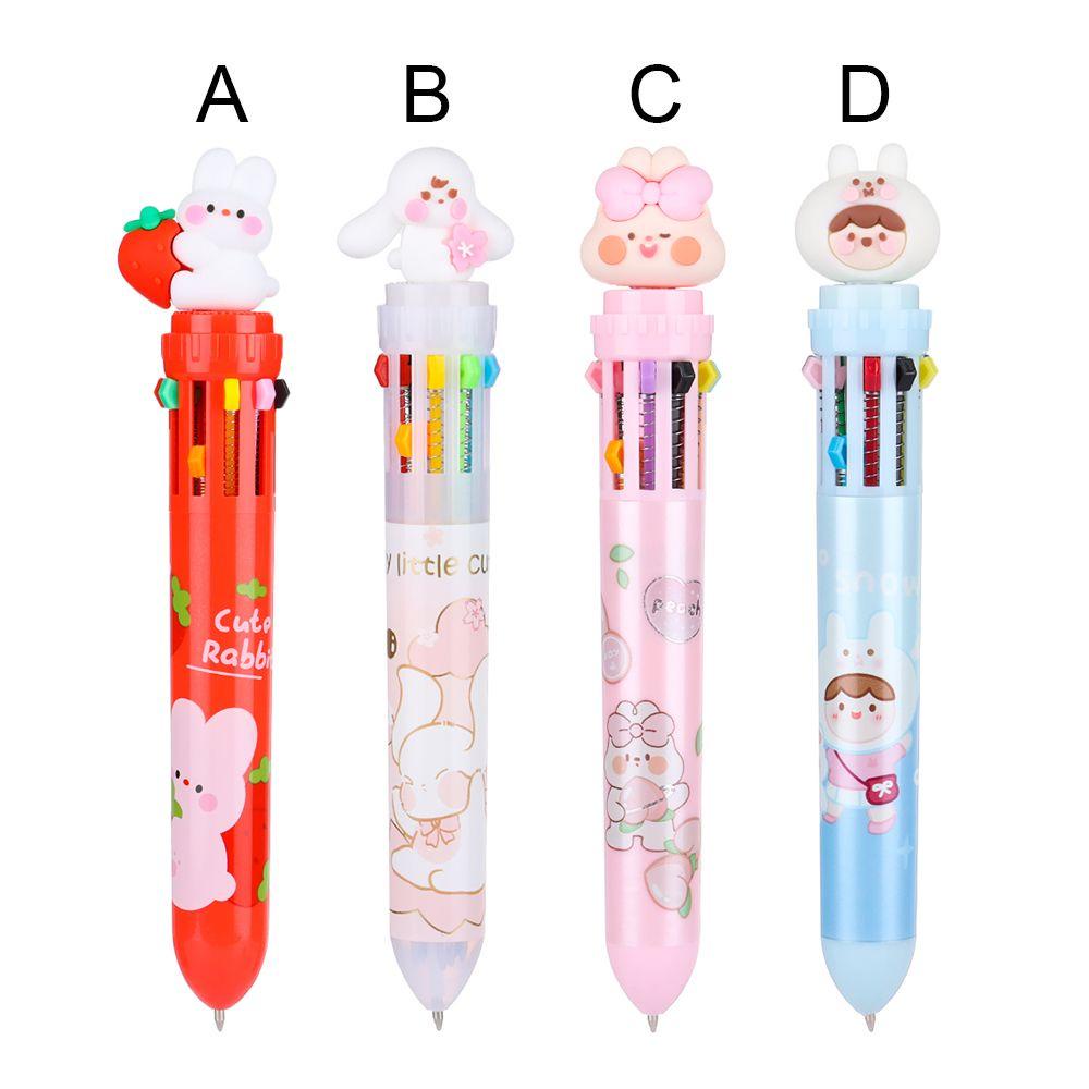 Set Pulpen Tekan Motif Kartun Bunga Untuk Stationery / Hadiah