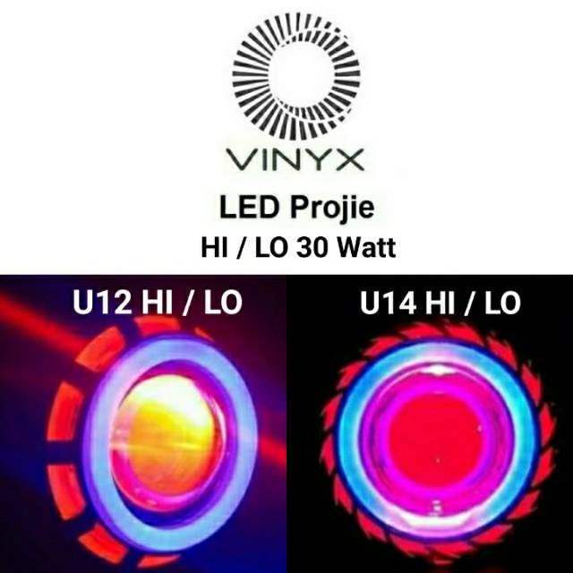 LED Projie Gen 2 Lampu Utama Hi Low Jauh Dekat Motor VINYX U12 U14 30 Watt 30W Projector 30Watt COB