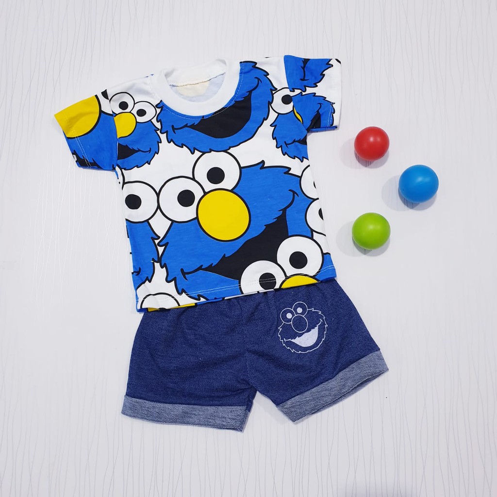 setelan  anak laki-laki  elmo / baju bayi cowo baby gracia