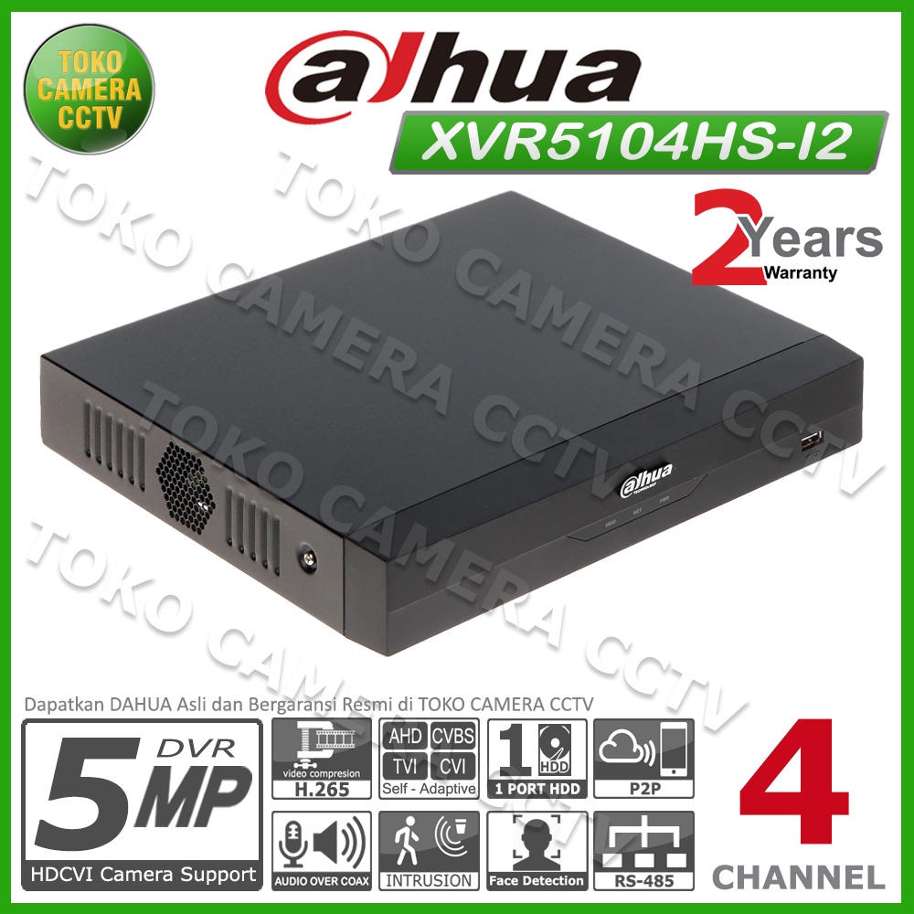 DVR DAHUA 4 CHANNEL DH-XVR5104HS-I2 5MP XVR5104HS I2 DVR 4CH DAHUA 5MP