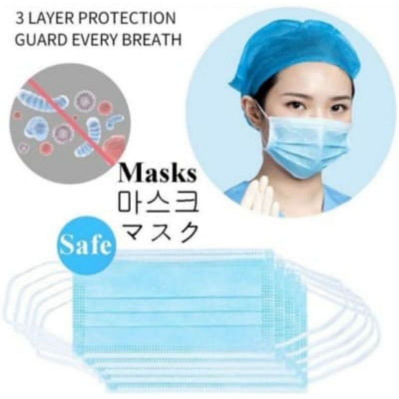 Masker Medis 3ply Surgical Mask Earloop - Masker Caress Disposable Earlop