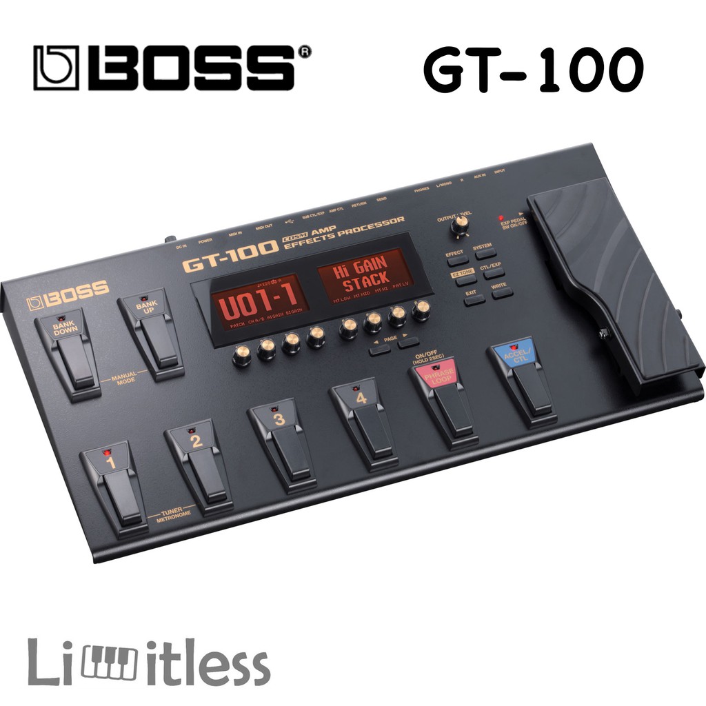 Efek Gitar BOSS GT-100 Multi Effects Pedal Garansi Original