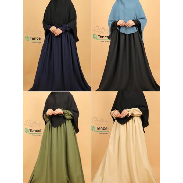 Lilura Tencel Olive Black Ashwood Navy ditsy February